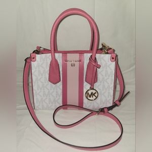 Michael Kors, Hibiscus Pink/White Satchel